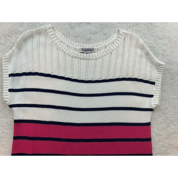 TOMMY BAHAMA Women's Colorblock Striped Pullover Sweater Knit Sz Small - Picture 4 of 14